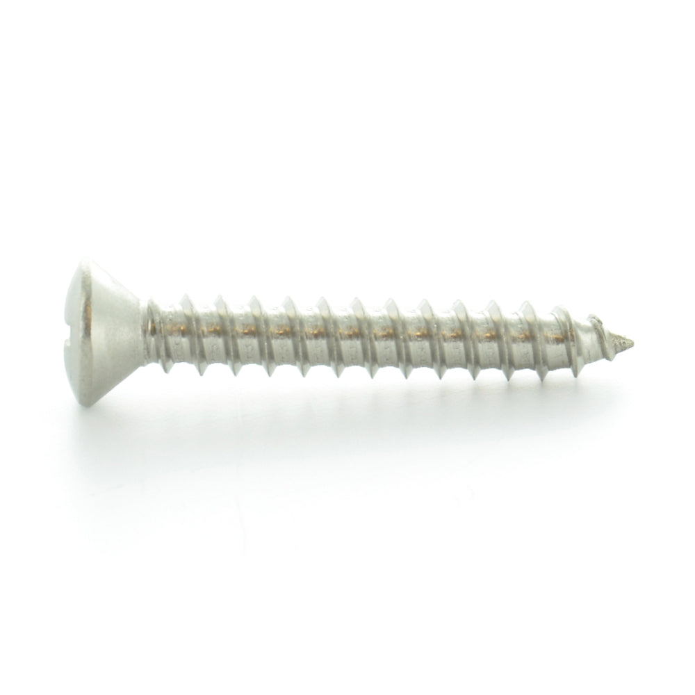 #10-12 x 1 Inch Plain 18-8 (A2) Stainless Steel Oval Head Type-A Self-Tapping Sheet Metal Screw
