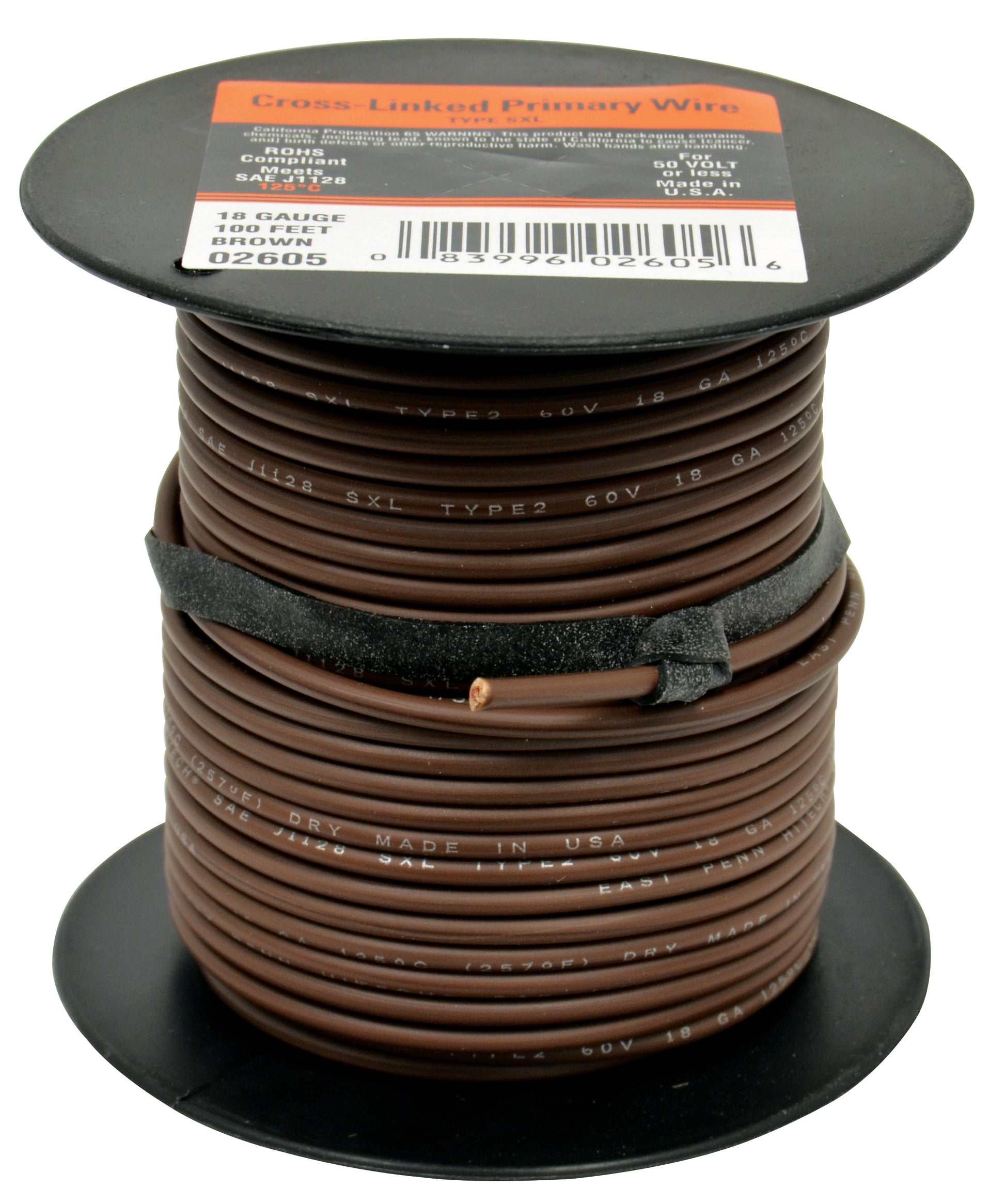Cross Link Primary Wire Brn 18G 100'