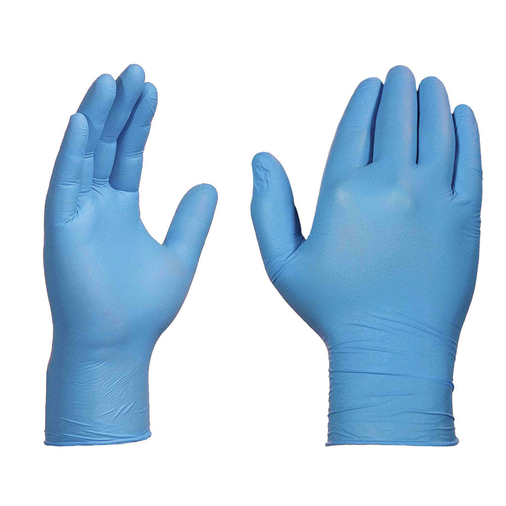 Ammex Professional Blue Nitrile Powder Free Exam Medium Gloves