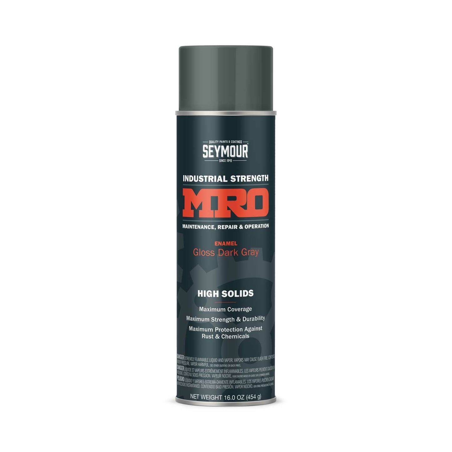 Mro Industrial High-Solids Spray Paint- Ansi 49 Dark Machinery Gray - 16 Oz. Net Fill Weight