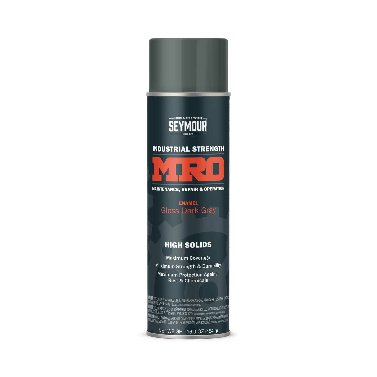 Mro Industrial High-Solids Spray Paint- Ansi 49 Dark Machinery Gray - 16 Oz. Net Fill Weight