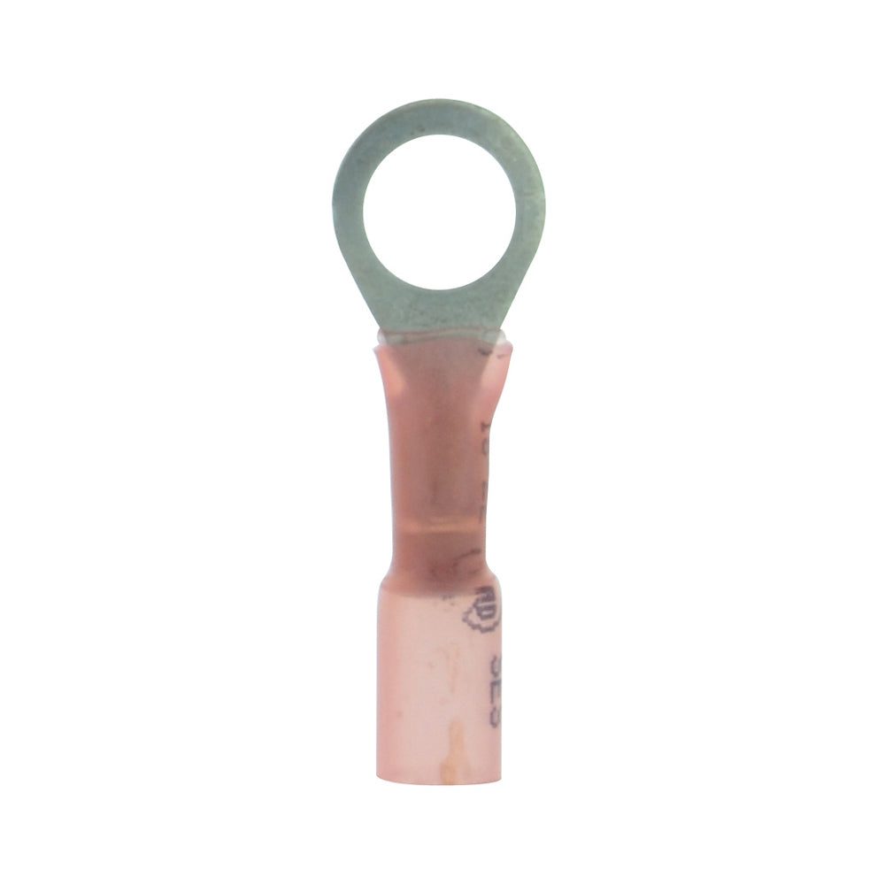 22-18 Gauge Lead Free Heat Shrink- Crimp & Solder Ring Terminal 5/16 Inch Stud Red