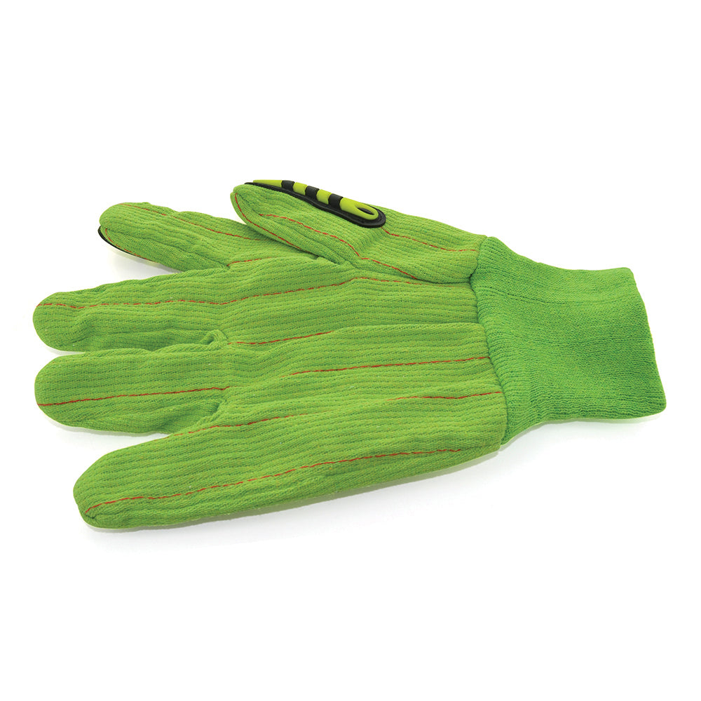 Pair Green Cotton Impact Gloves Universal XL Size
