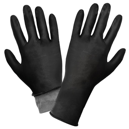 Global Glove Panther-Guard Nitrile Powder-Free Industrial Black 8-Mil Textured Fingertips Disposable Gloves Large