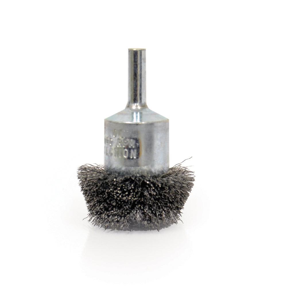 1-1/2 Inch x 0.008 Inch x 1/4 Inch Stem Mounted Carbon Steel Circular Flared Stem Mounted Specialty Brush