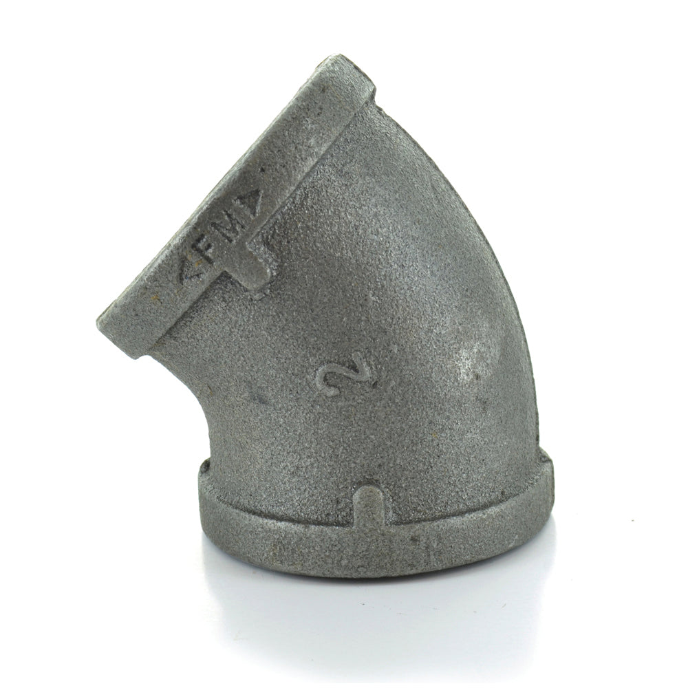 3/8" Schedule 40 Female NPT Black Malleable Iron 45 Degree Elbow
