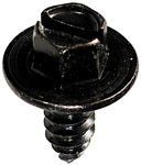 1/4-14 x 5/8 Inch Hex Head Slotted Drive Black Zinc Steel Screw