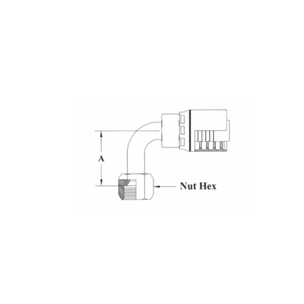 1/2 Inch X 1/2 Inch Female JIC Swivel 90 Elbow