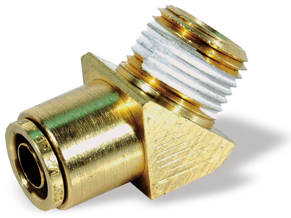 1/2 Tube  x 1/2 Inch Brass 45 Degree Male Elbow Push On Air Brake Connector