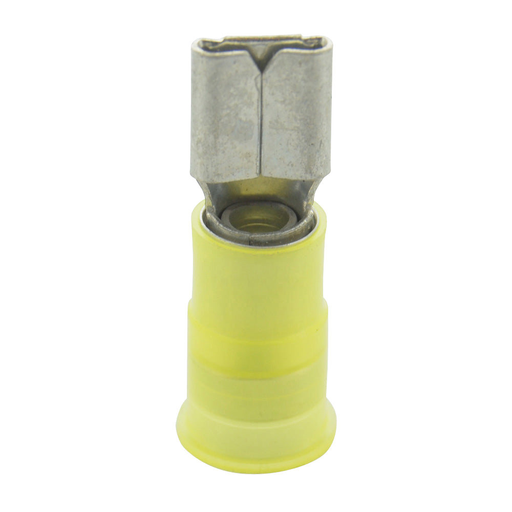 12-10 Gauge Female Quick Disconnect 1/4" Tab Ultra-Tuff Nylon Insulated Yellow