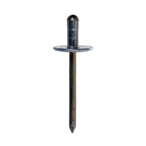 0.376 - 0.500 Inch Grip 3/16 Inch Dia X 0.7 Inch 5052 Aluminum Large Flange Dome Head Blind Rivet