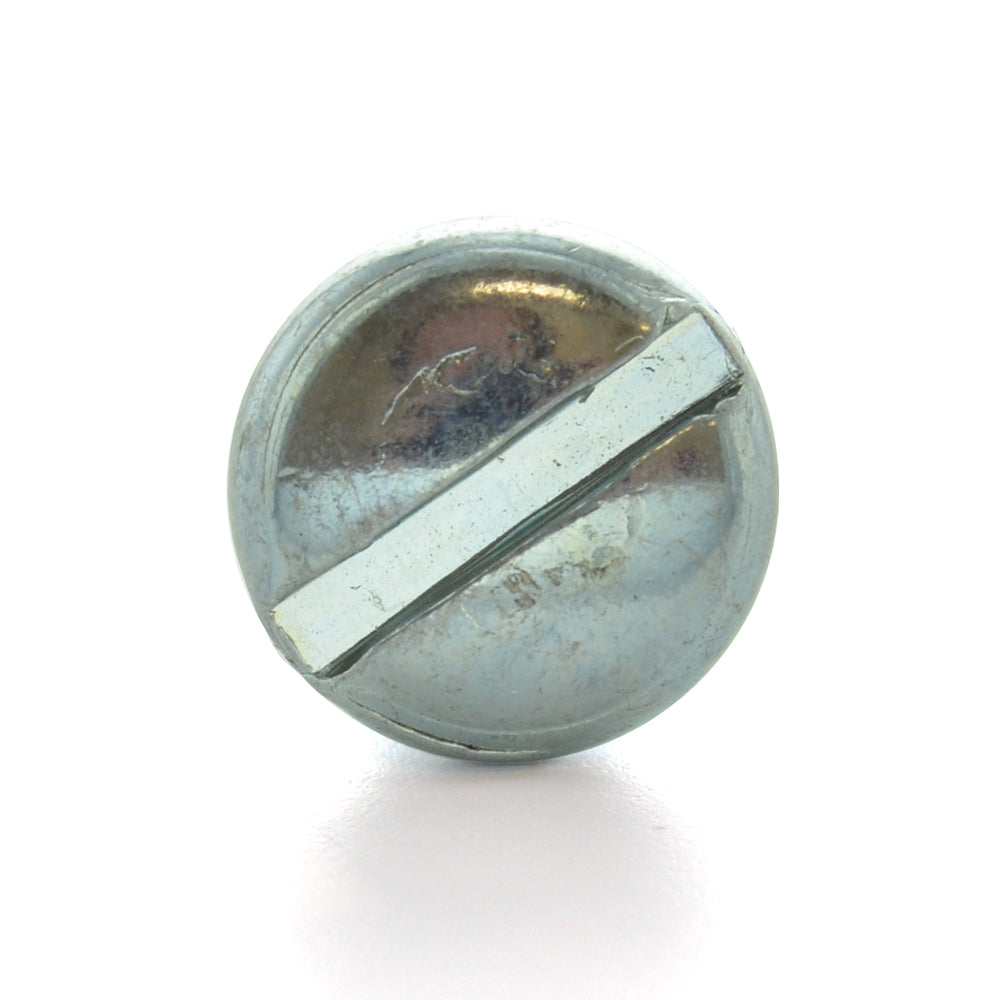 #10-32 x 5/8 Inch Fine Zinc Plated Steel Slotted Drive Pan Head Machine Screw