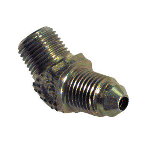 1/8 Inch X 3/16 Inch 6000 Psi Zinc Plated Carbon Steel Male Pipe To Male JIC 45 Degree Elbow JIC 37 Degree Adapter