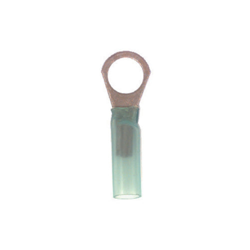 16-14 Gauge Ring Terminal Solder Shrink Nylon Insulated 3/8" Stud Blue