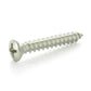 #6-18 x 5/8 Inch Plain 18-8 (A2) Stainless Steel Oval Head Type-A Self-Tapping Sheet Metal Screw