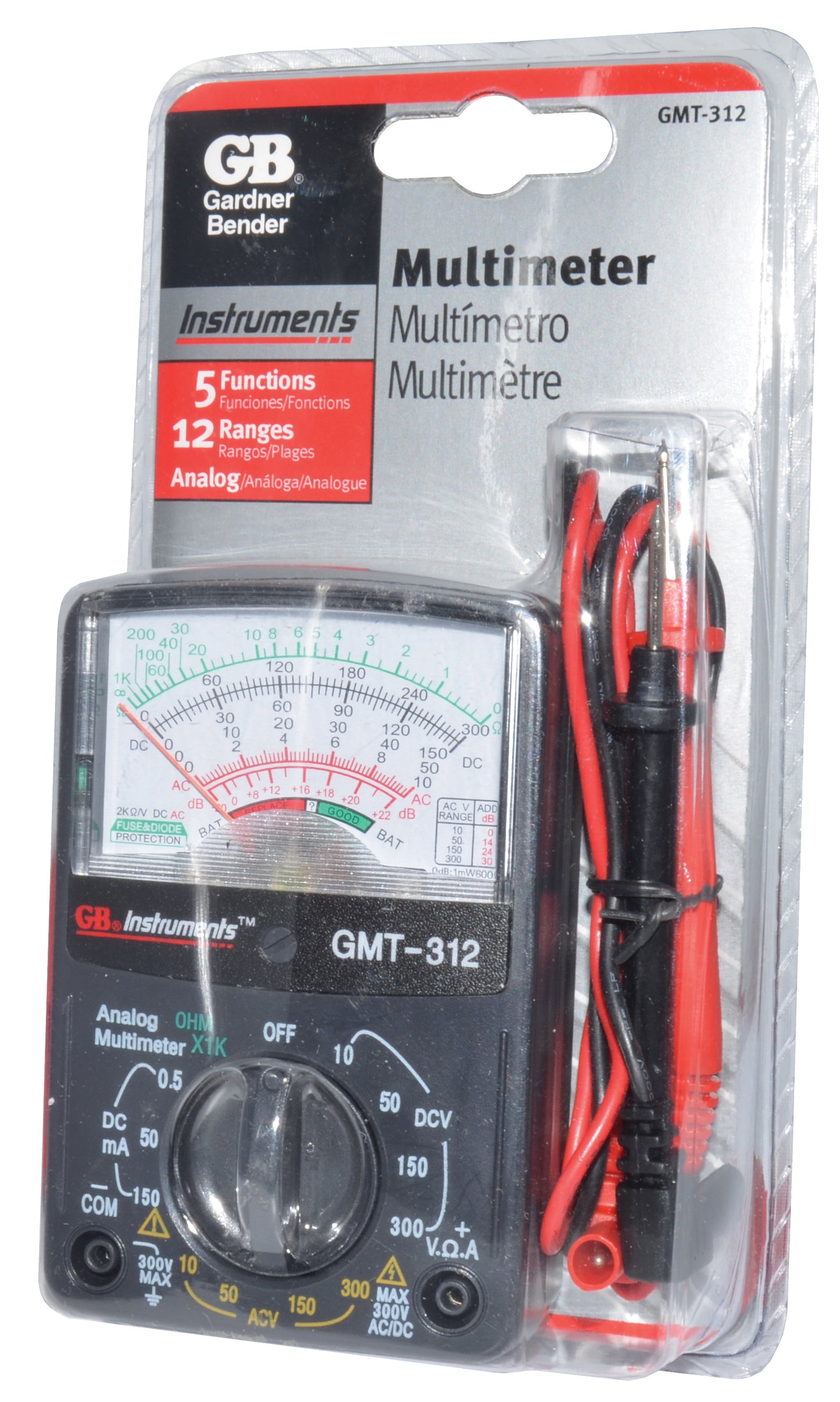 Gardner Bender 5-Function 12-Range Analog Multimeter - Pocket Sized