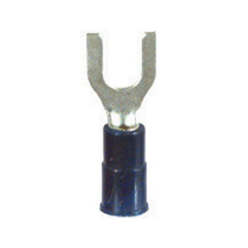16-14 Gauge Fork Spade Terminal #10 Stud PVC Insulated Blue