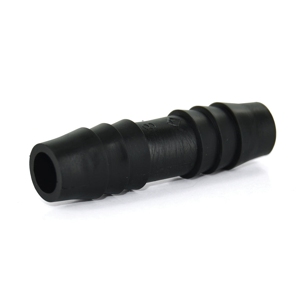 3/8 Inch x 3/8 Inch Black Nylon Vacuum and Washer Hose Barbed Line Connector