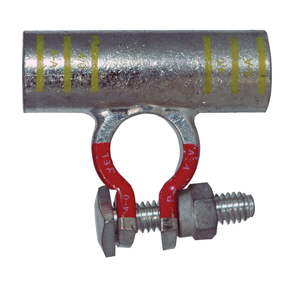 4/0 Awg Yellow A-A Electro-Tin Plated Solid Cast Copper Heavy Duty Positive Eco-Max� Flag Battery Terminal