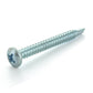 #10-16 x 1-1/4 Inch Zinc Plated Low Carbon Steel #3 Point Pan Head Self-Drilling Tek Screw