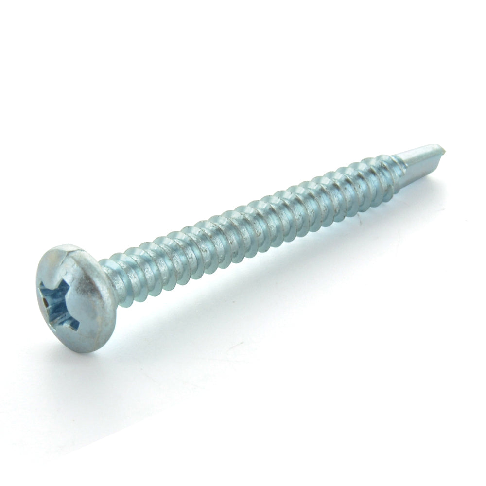 #6-20 x 3/4 Inch Zinc Plated Low Carbon Steel #2 Point Pan Head Self-Drilling Tek Screw