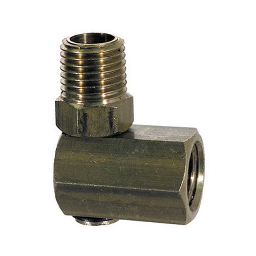 1/4 Inch Brass Airline Swivel Adapter - 90 Degree L