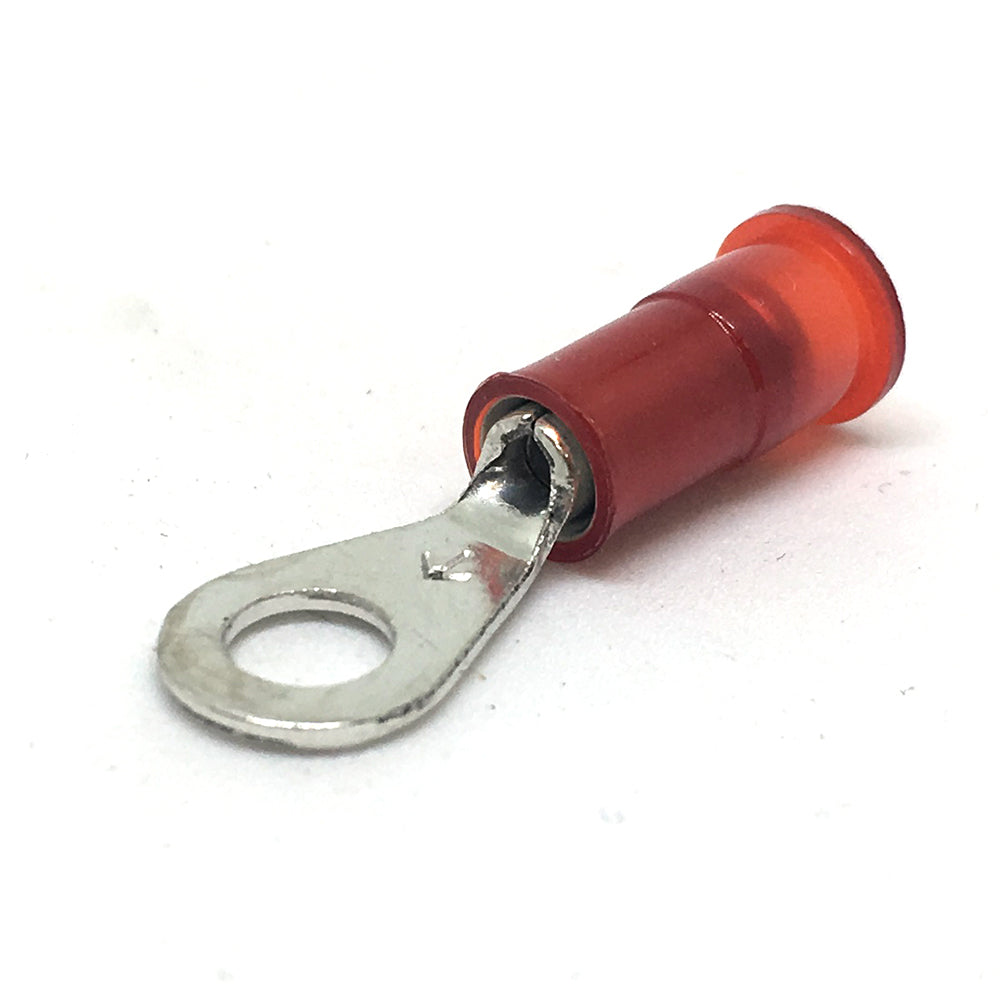 22-18 Gauge Nylon Insulated Ring Terminal Red #8 Stud