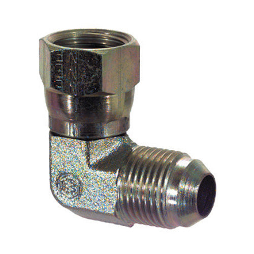 5/16 Inch X 4/8 Inch 6000 Psi Zinc Plated Carbon Steel JIC 37 Degree Swivel Nut 90 Degree Elbow