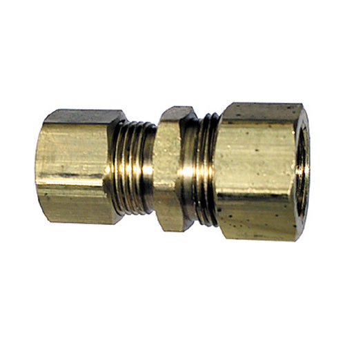 1/2 Inch X 3/8 Inch Brass Compression Tube Reducing Union