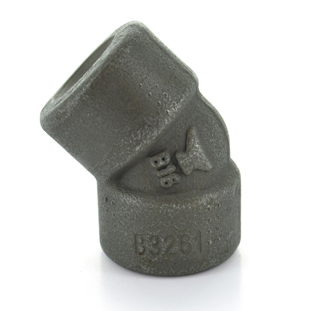1/4 Inch Sch 160 Npt Black Forged Steel 45 Degree Elbow