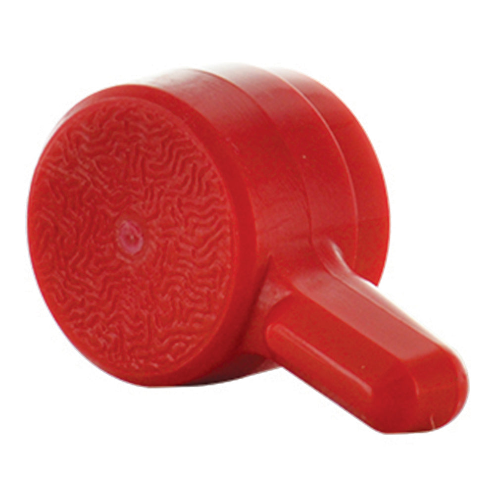 Red "L" Shaped Thumb Screw Knob - #10 (9/16 Inch Diameter)
