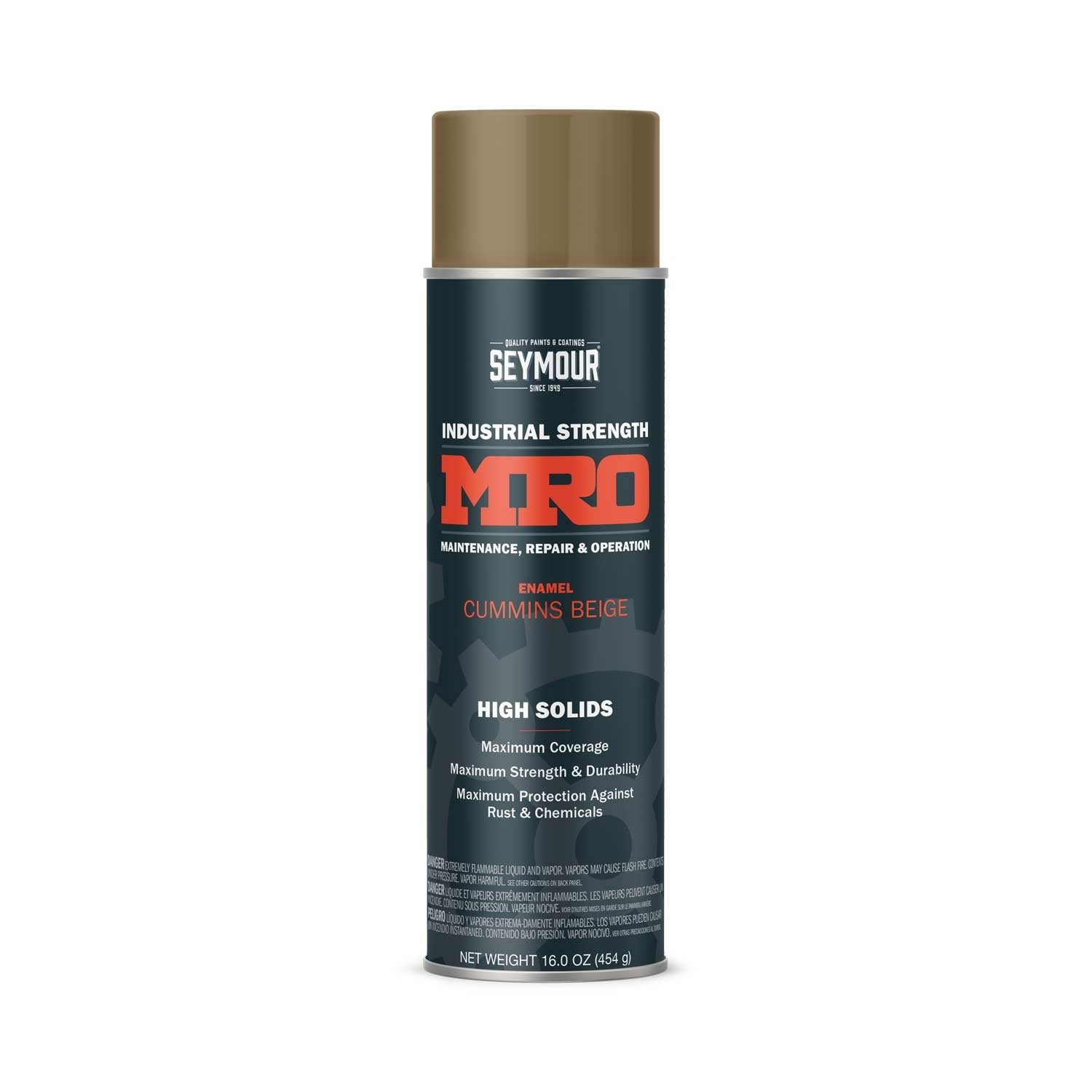 MRO Industrial High-Solids Spray Paint- Cummins Beige - 16 OZ. Net Fill Wt.