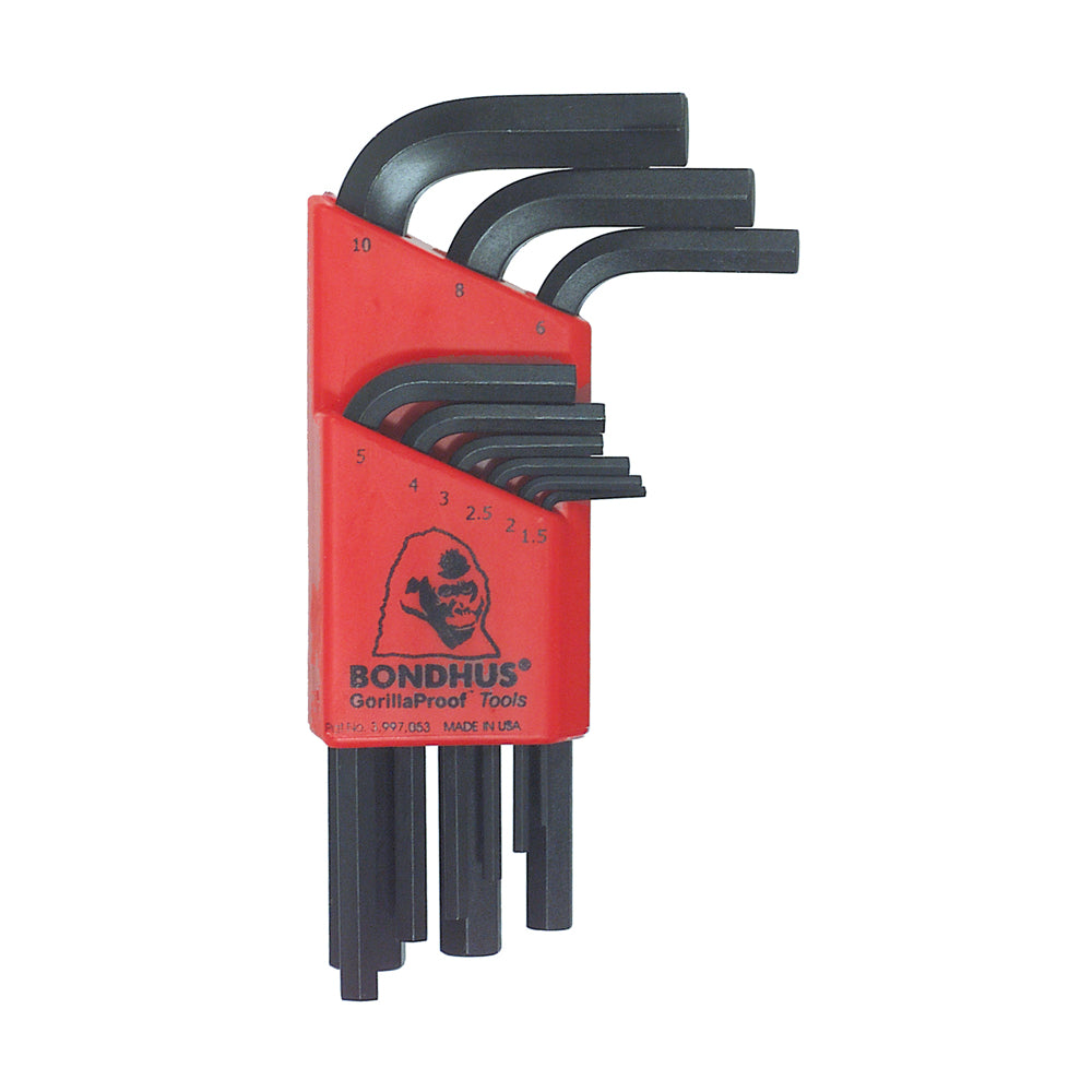M1.5 To M10 L-Handle Short Arm Wrench Hex Key Set