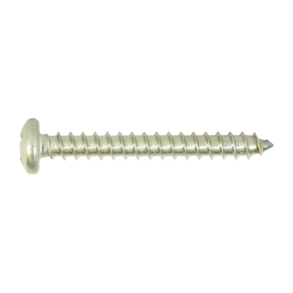 #12-11 x 1-3/4 Inch Plain 18-8 (A2) Stainless Steel Pan Head Type-A Self-Tapping Sheet Metal Screw