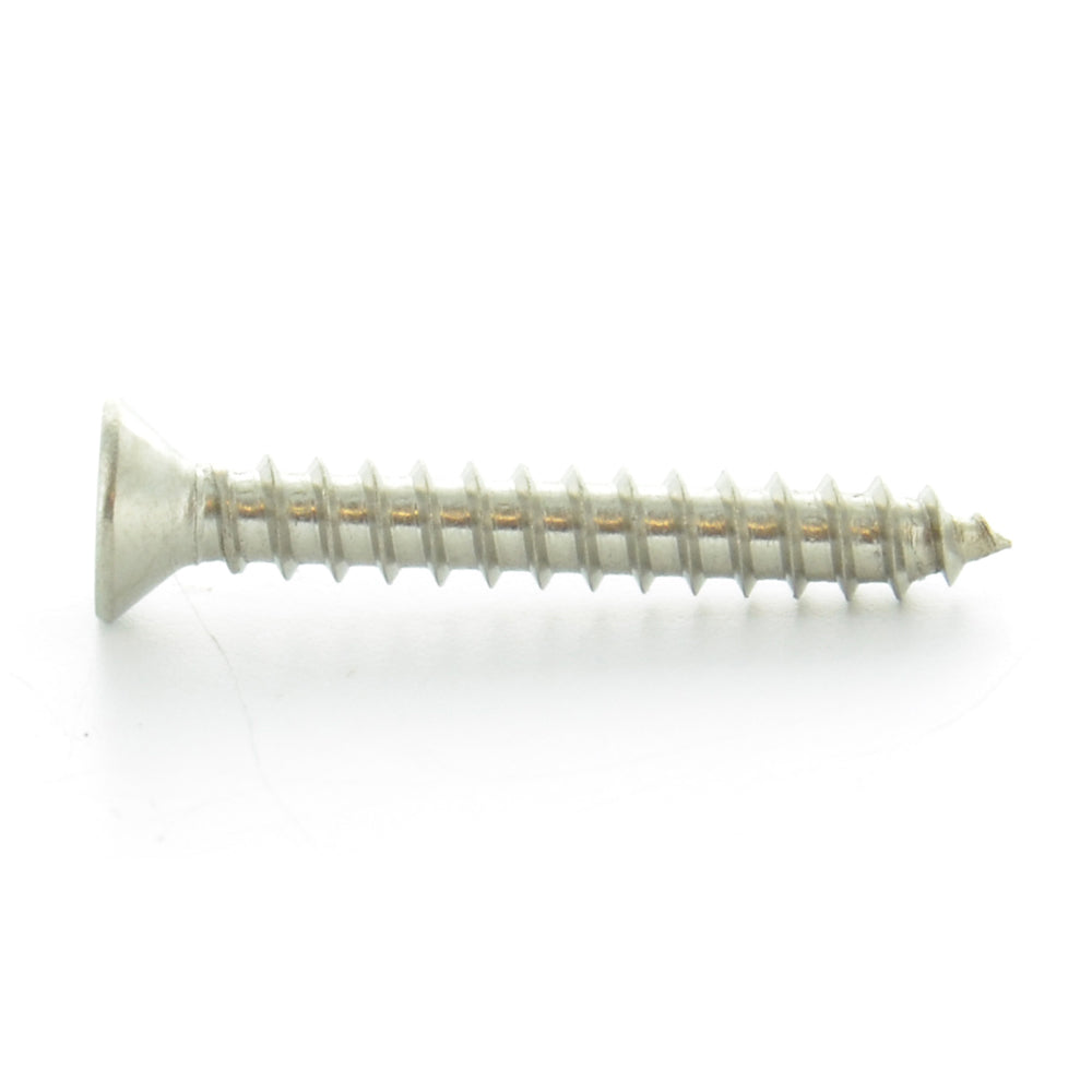#6 x 3/4 Inch Plain 18-8 (A2) Stainless Steel Flat - Countersunk Head Type-Ab Self-Tapping Sheet Metal Screw
