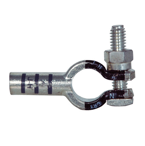 4 Awg Gray J-H Electro-Tin Plated Solid Cast Copper Heavy Duty Negative Eco-Max� Straight Battery Terminal