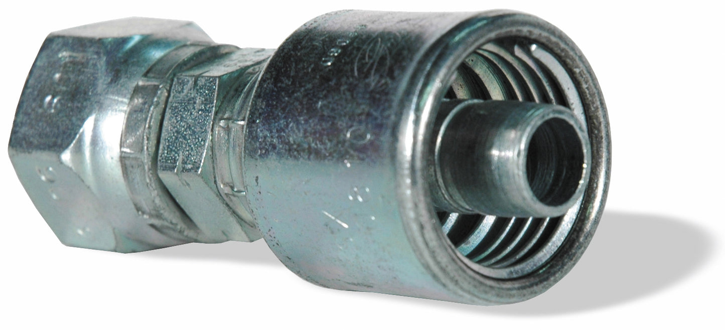 3/4 Inch x 3/4 Inch Female JIC 37 Degree Flare Swivel Tuffcoat Lead Free MegaCrimp Coupling