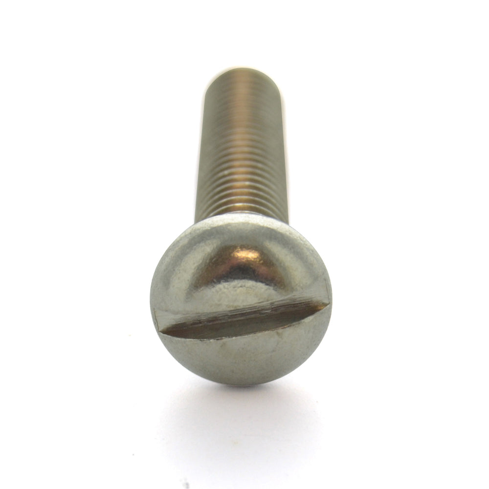 1/4-20 x 1 Inch Coarse Plain 18-8 (A2) Stainless Steel Slotted Drive Round Head Machine Screw