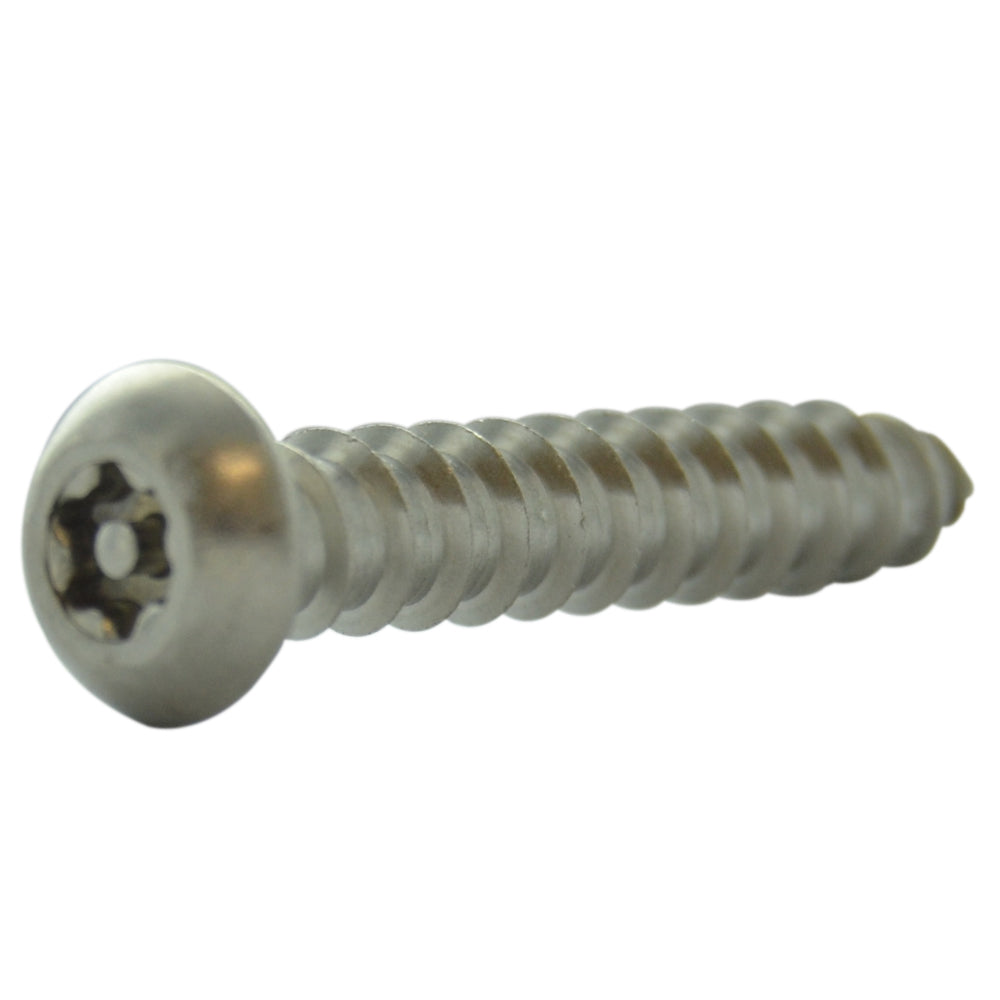 #10 x 1 Inch Stainless Steel Torx Pin Button Head Tamper Resistant Sheet Metal Screw