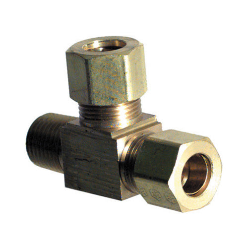 3/8 Inch Tube X 1/4 Inch Male Pipe Brass Compression Tube Male Run Tee
