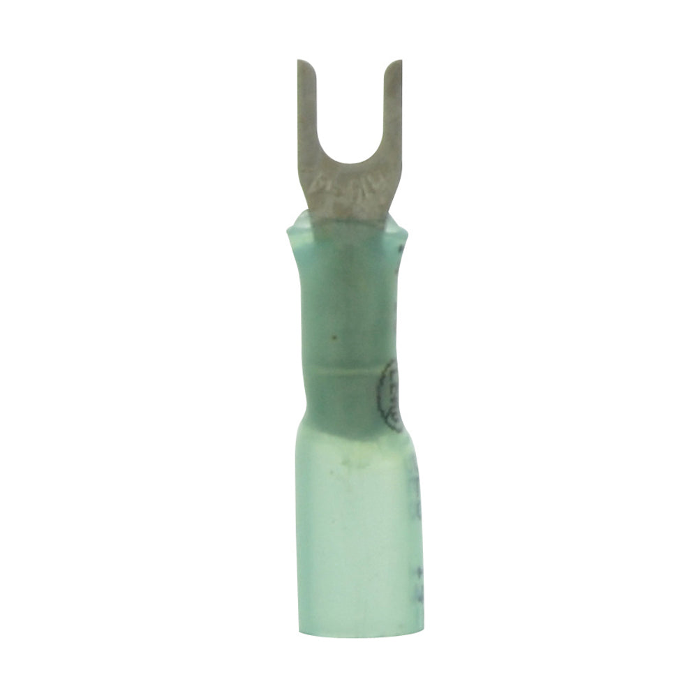 16-14 Gauge Lead Free Heat Shrink- Crimp & Solder Fork Spade #6 Stud Blue