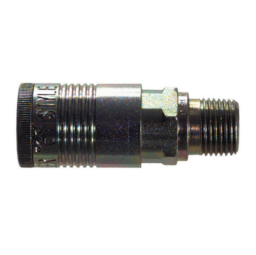 1/2 Inch Basic Size Industrial Interchange and Tru-Flate / Parker Style Interchange Coupler Male 1/2 Inch Npt