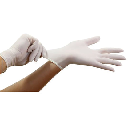 Diamond Gloves 6Mil Powder Free White Latex Exam Glove 100/Box Medium