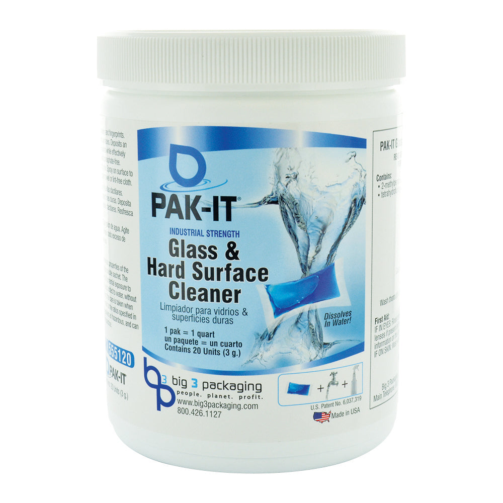 Pak-It Glass and Hard Surface Cleaner - 20 Count Jar