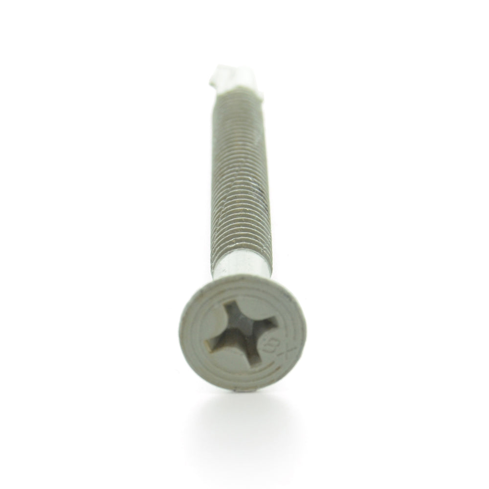 #12-24 x 2-3/4 Inch Zinc #4 Point Phillips Flat Head Self-Drilling Tek Screw With Wings