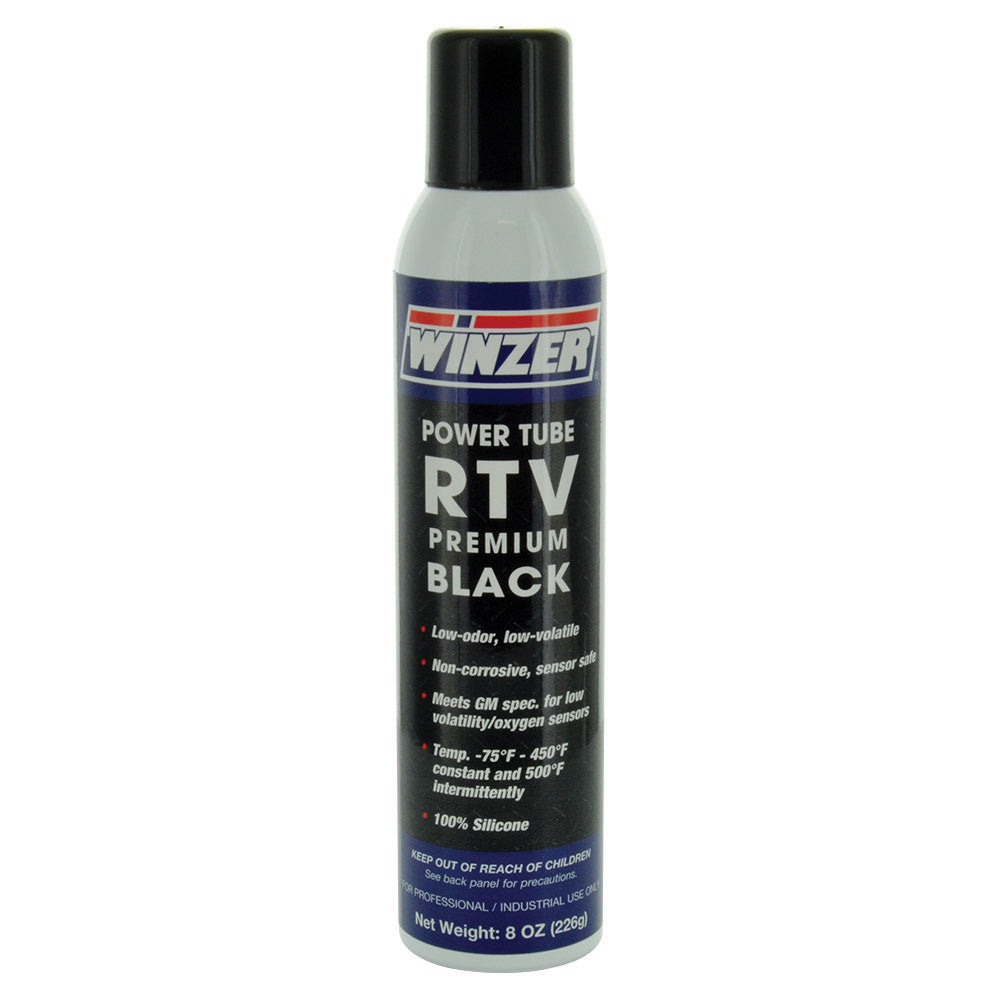 Winzer Power Tube Premium RTV Silicone Gasket Maker Black - 6.75 Oz Net Weight - Aerosol