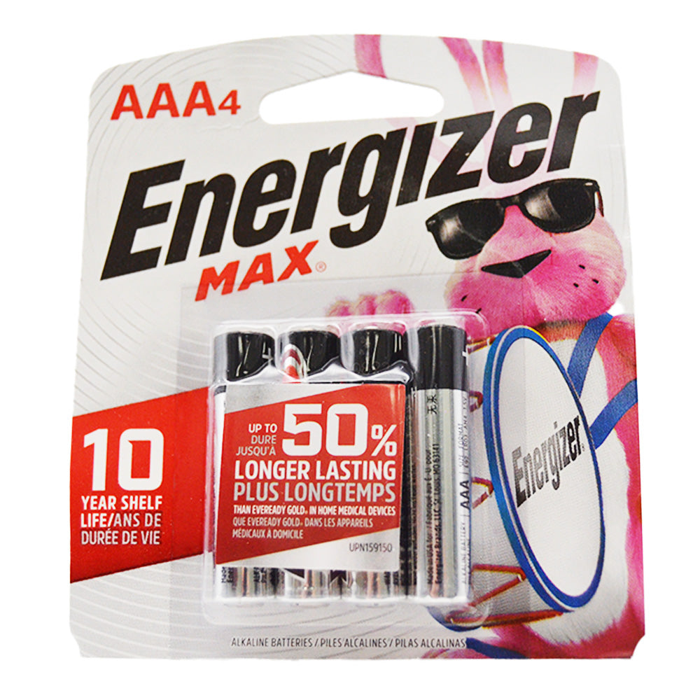 Energizer Max 1.5V AAA Cell Alkaline Battery - Pack of 4