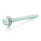 #14-14 x 2 Inch Zinc Plated Steel #3 Point Indented Hex Washer Head Self-Drilling Tek Screw With Bonded Neoprene Washer