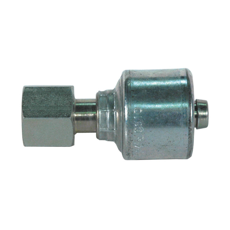 3/8 Inch X M12 Mega Crimp Light Series Female DIN 24-Degree Swivel With O-Ring