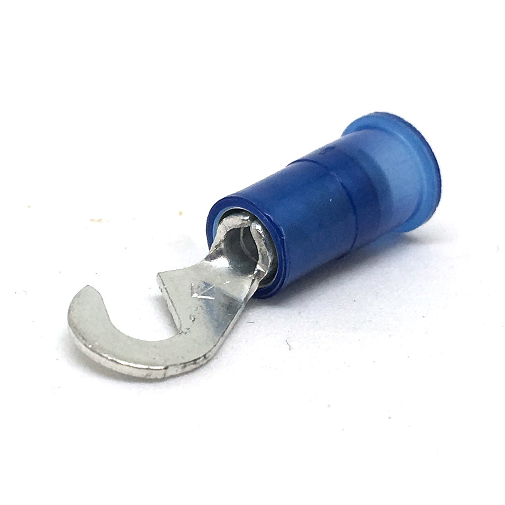 16-14 Gauge Nylon Insulated Hook Terminal Blue #6 Stud